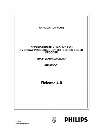 philips TDA12XXX Application note UOC III TDA12XXX